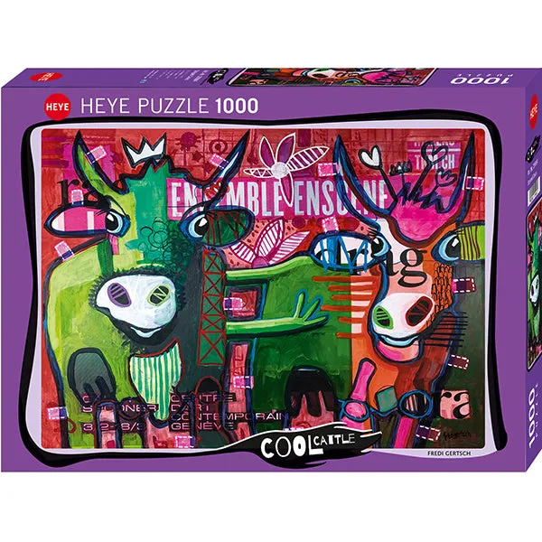 1000pc Striped Cows