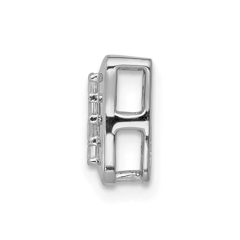 14k White Gold 1/4ct. Diamond Square Cluster Chain Slide
