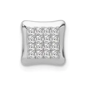 14k White Gold 1/4ct. Diamond Square Cluster Chain Slide