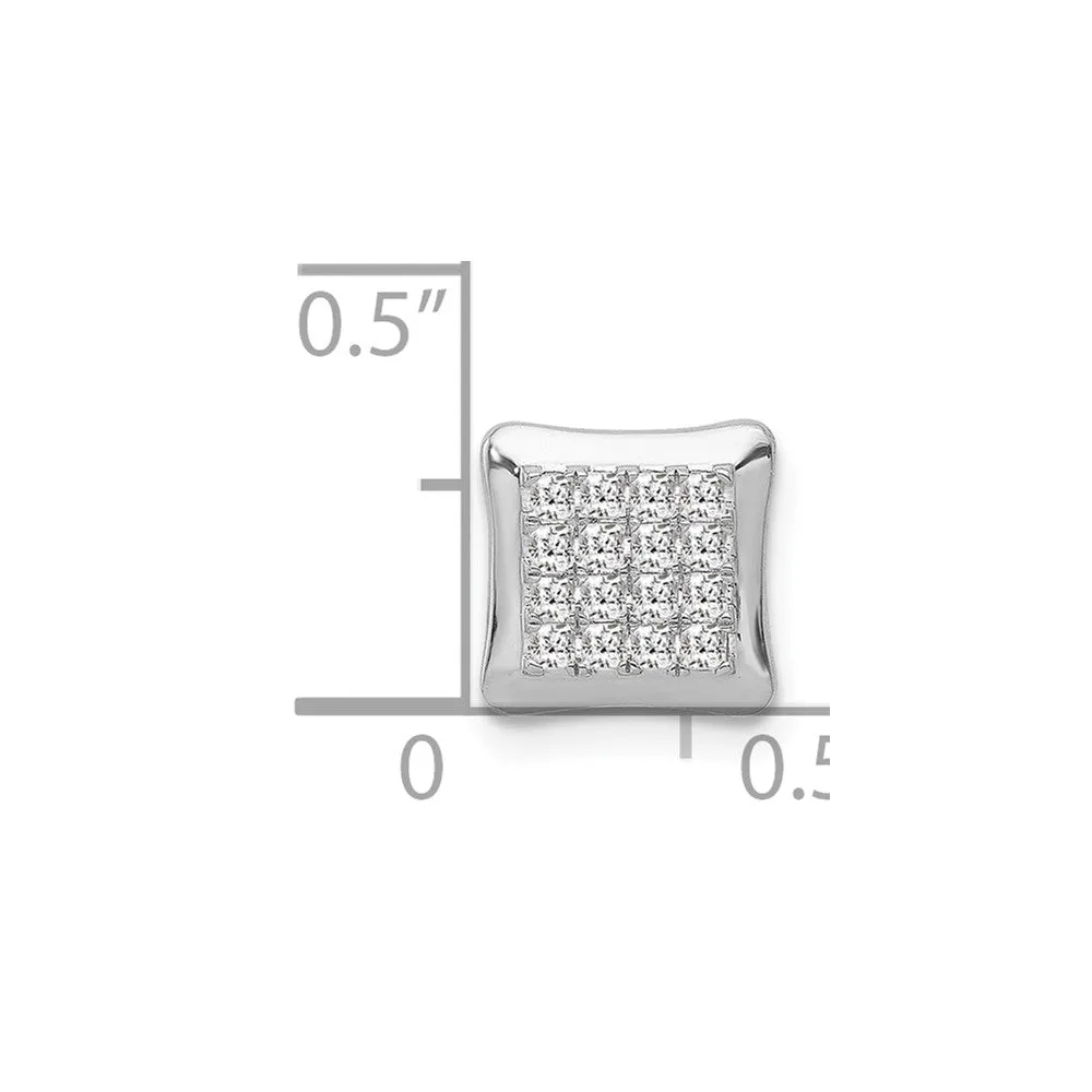14k White Gold 1/4ct. Diamond Square Cluster Chain Slide