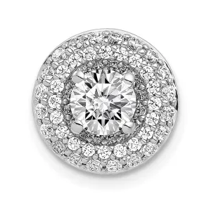 14k White Gold 5.2mm Center 3/8ct. Diamond Semi-mount Chain Slide