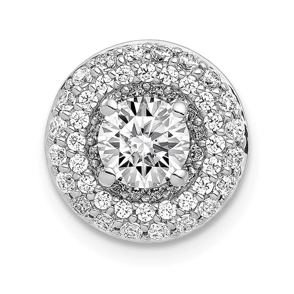 14k White Gold 5.2mm Center 3/8ct. Diamond Semi-mount Chain Slide