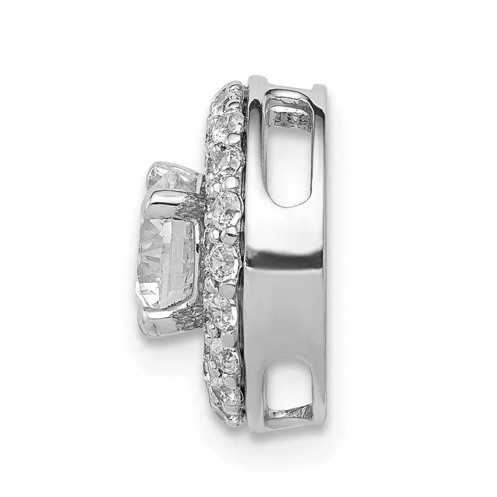 14k White Gold 5.2mm Center 3/8ct. Diamond Semi-mount Chain Slide