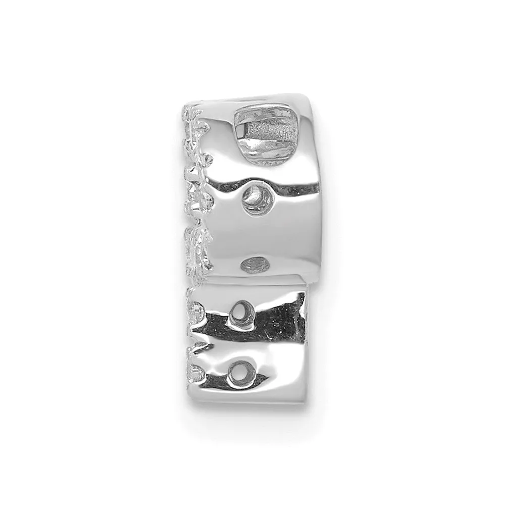 14k White Gold White Gold Diamond Letter P Initial Charm