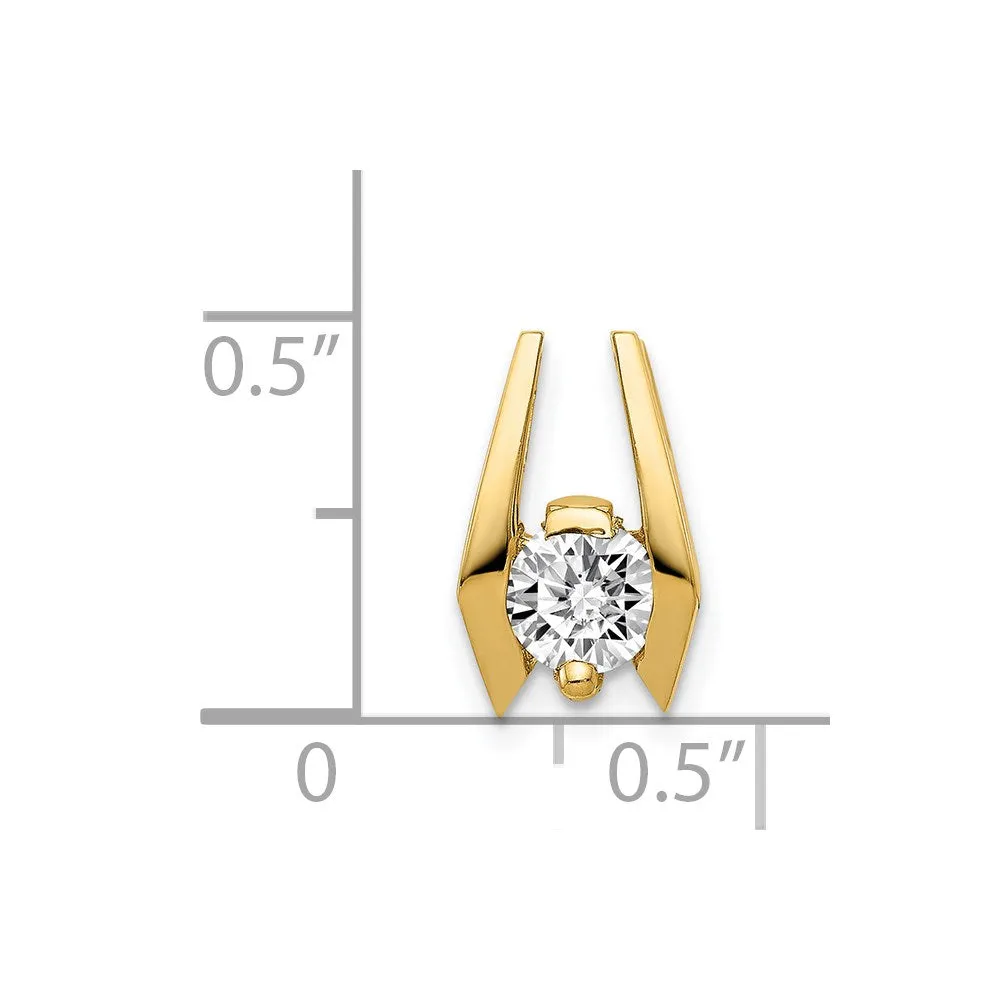 14k Yellow Gold 5.25mm AA Diamond Slide