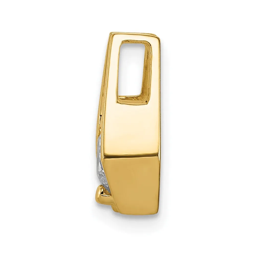 14k Yellow Gold 5.25mm AA Diamond Slide