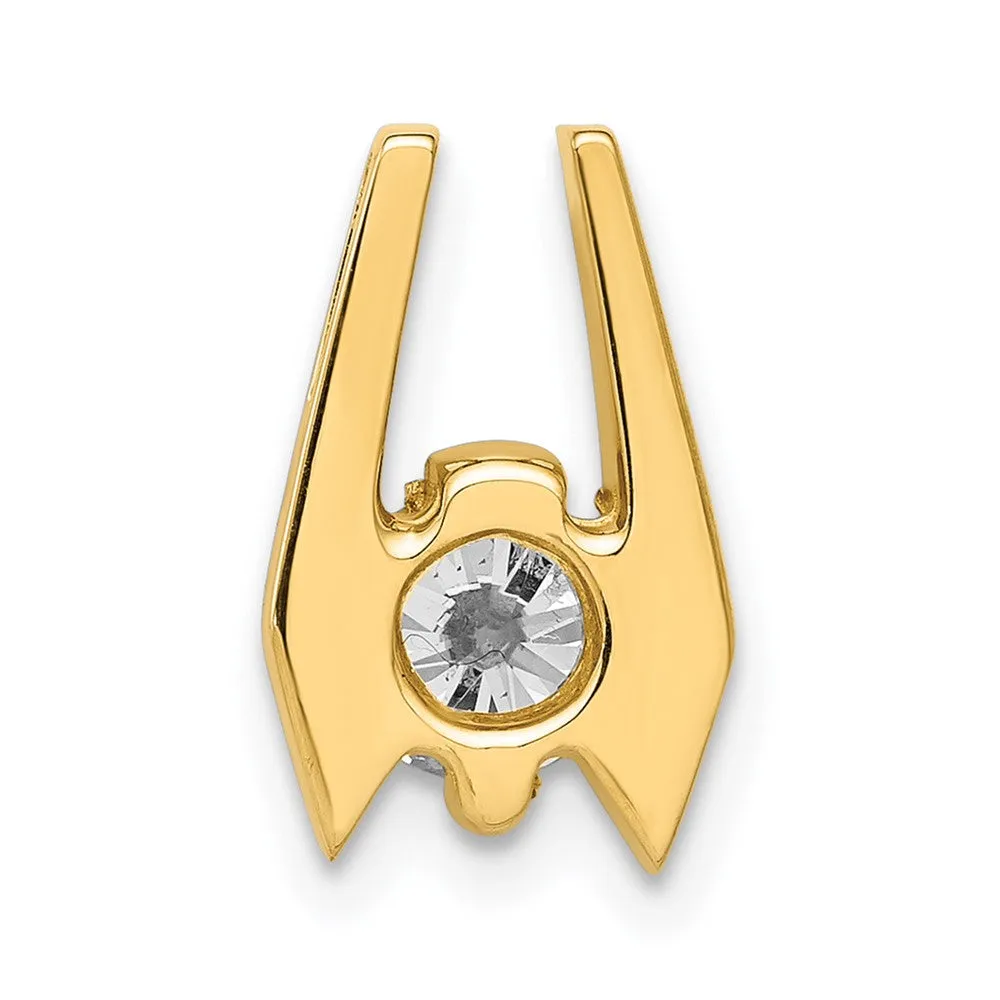 14k Yellow Gold 5.25mm AA Diamond Slide