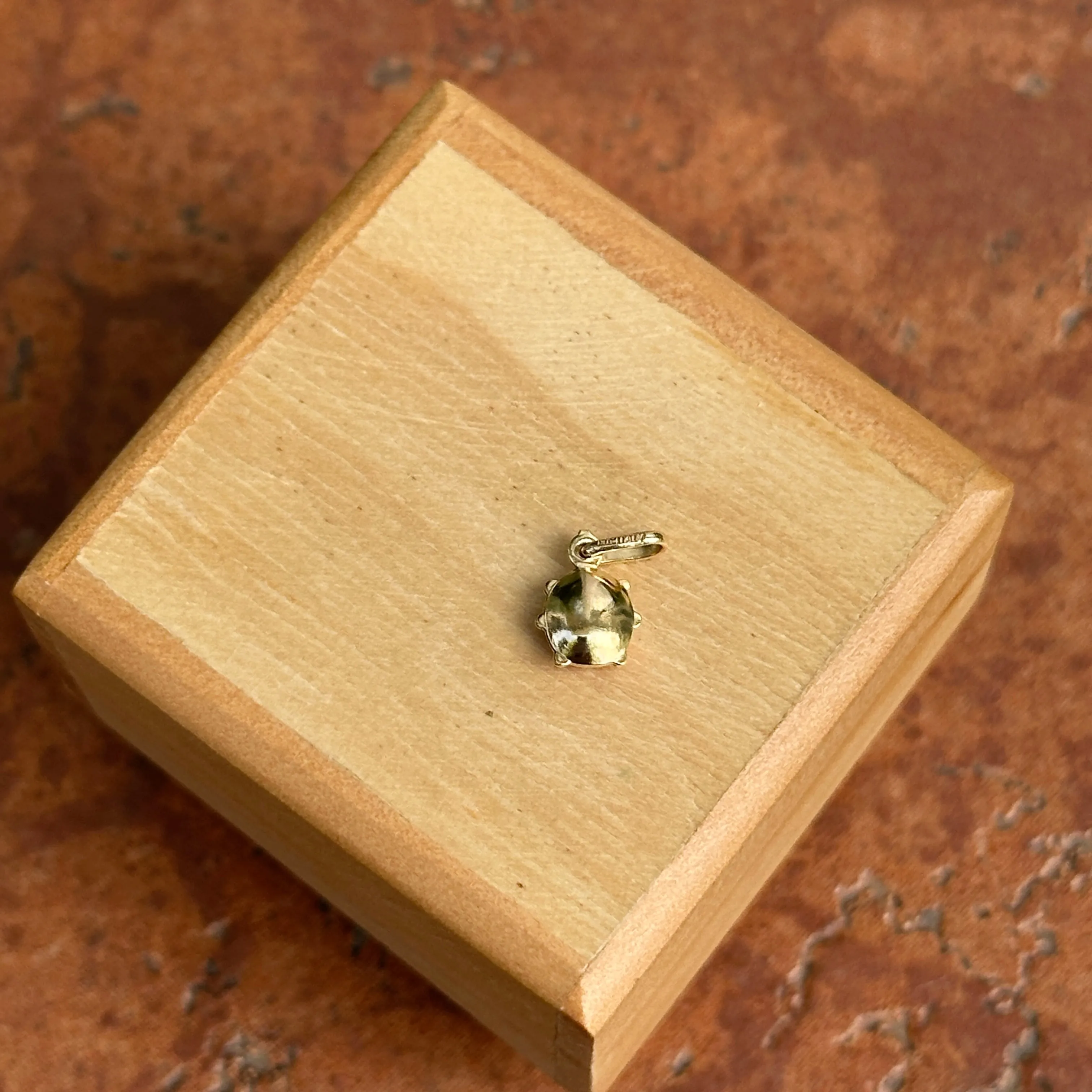 14KT Yellow Gold Mini Yellow Ladybug Pendant Charm 7mm