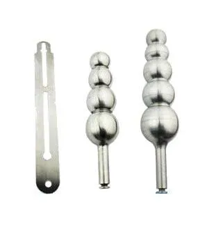 1569R      Double Jeopardy Locking Steel Female Chastity Belt with Graduated Dildo and Anal Plugs
