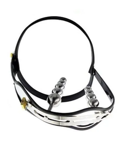 1569R      Double Jeopardy Locking Steel Female Chastity Belt with Graduated Dildo and Anal Plugs