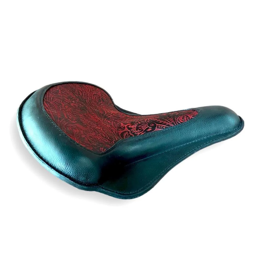 17x16" Spring Solo Tractor Seat Harley Touring Indian Chief Ant Red Tooled MRC