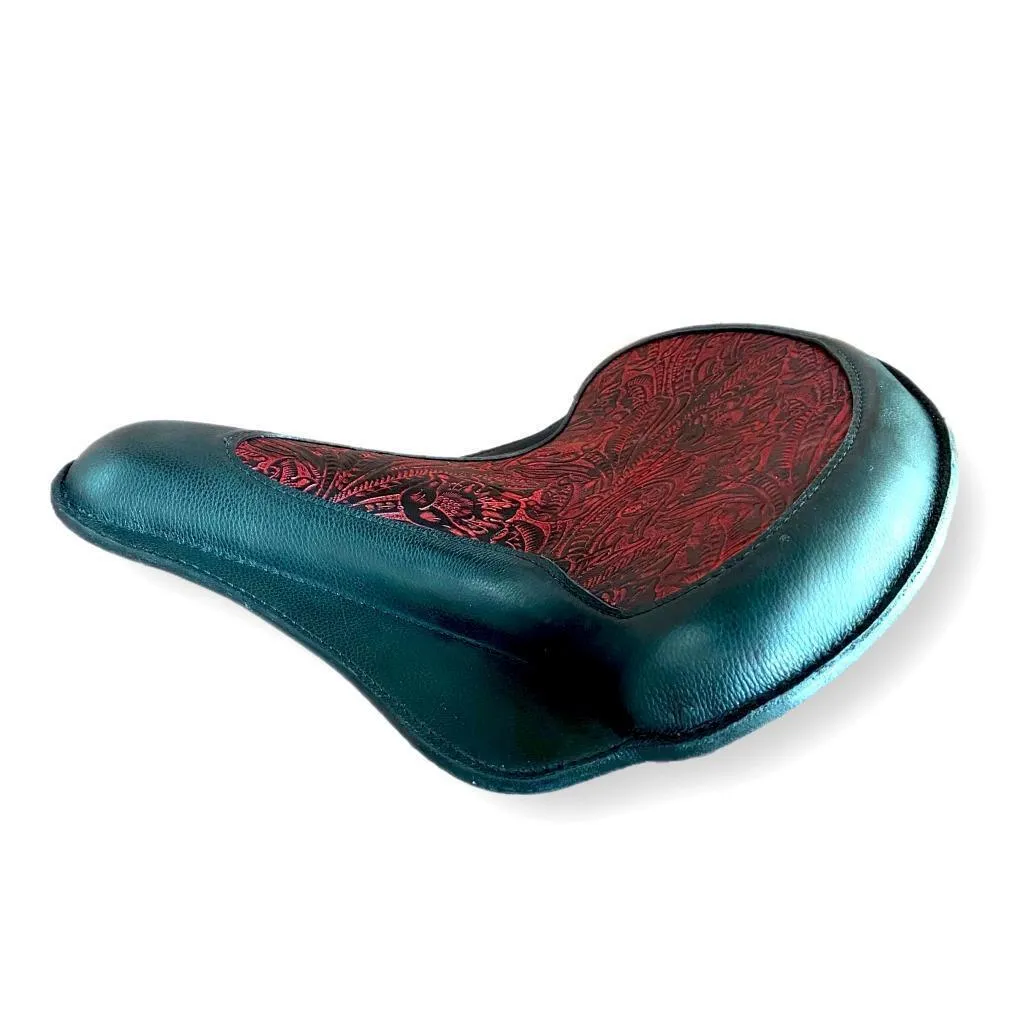17x16" Spring Solo Tractor Seat Harley Touring Indian Chief Ant Red Tooled MRC