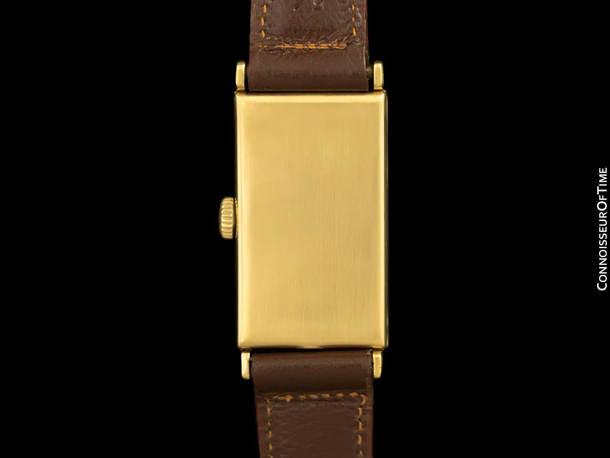 1937 Patek Philippe "Tegolino" Vintage Mens Rectangular Watch - 18K Gold