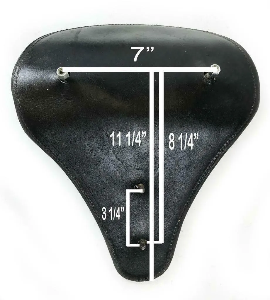 1996-2005 Harley Dyna Spring Solo Tooled Seat, Mounting Kit Sun Burst Rivets pad