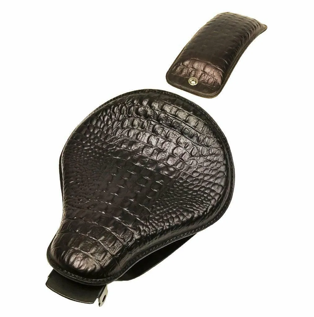 2004-2006 Sportster Harley Spring Solo Seat P-Pad Kit Black Alligator Leather bs