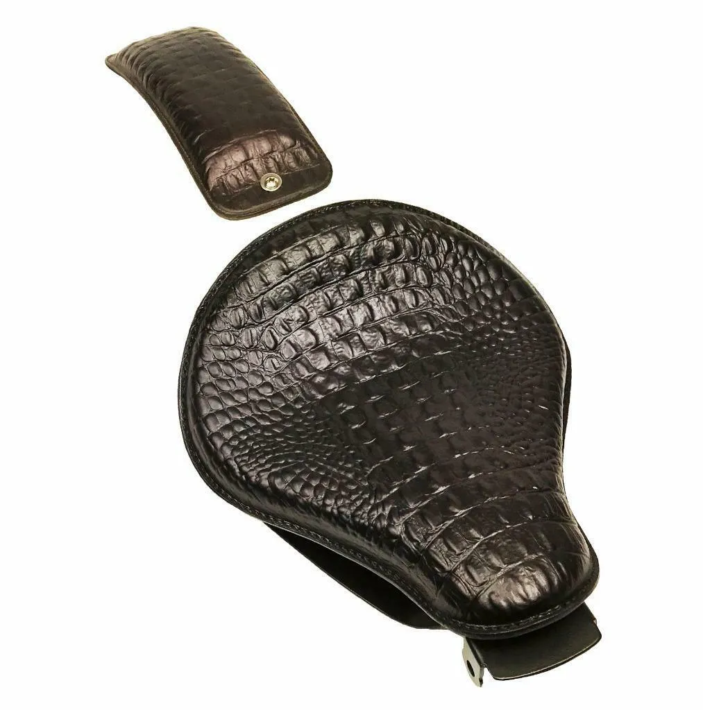 2004-2006 Sportster Harley Spring Solo Seat P-Pad Kit Black Alligator Leather bs