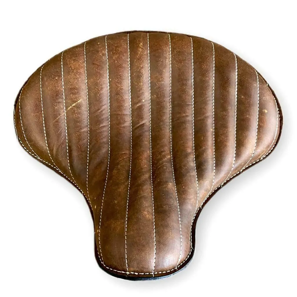 2010-2022 Harley Sportster Seat Spring Solo Brown Distressed Tuck Roll Leather Chopper