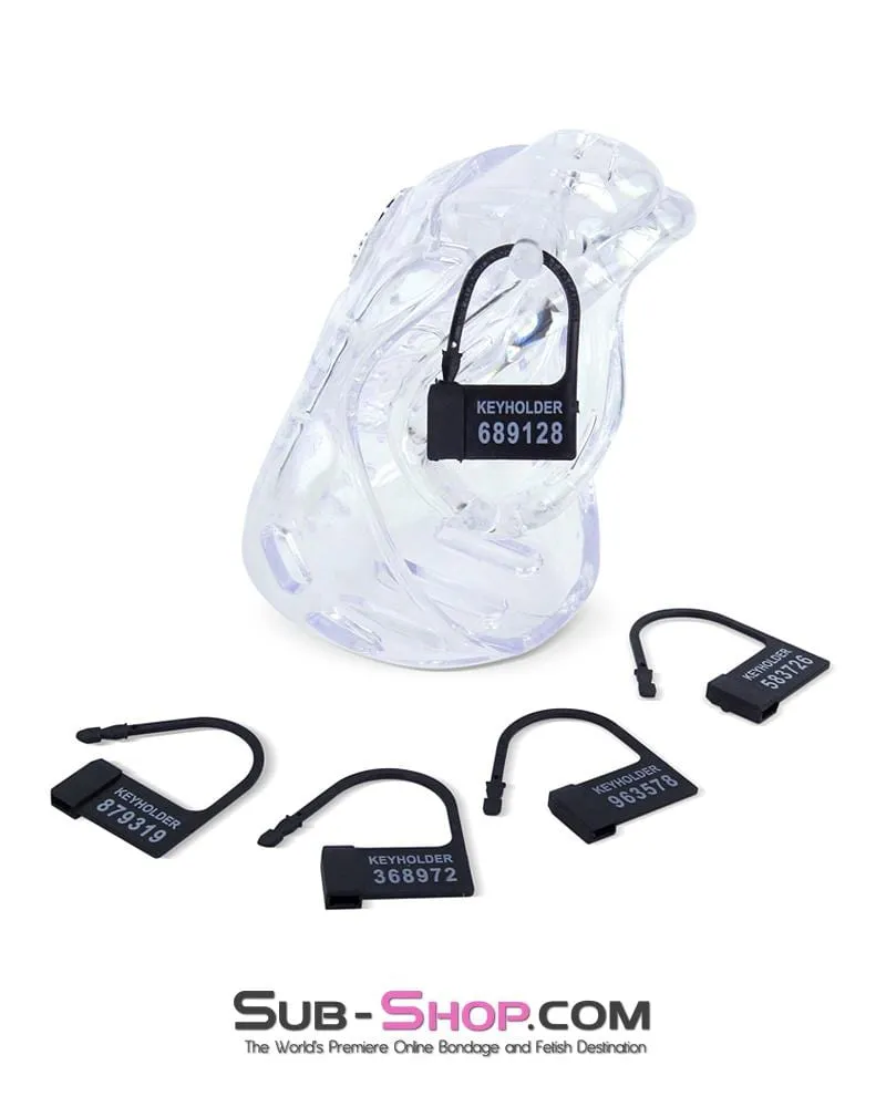 6964AE      Large Dungeon Cage Clear High Security Full Coverage Male Chastity Device - MEGA Deal
