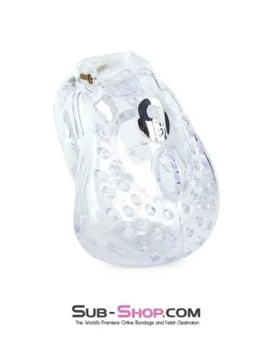 6964AE      Large Dungeon Cage Clear High Security Full Coverage Male Chastity Device - MEGA Deal