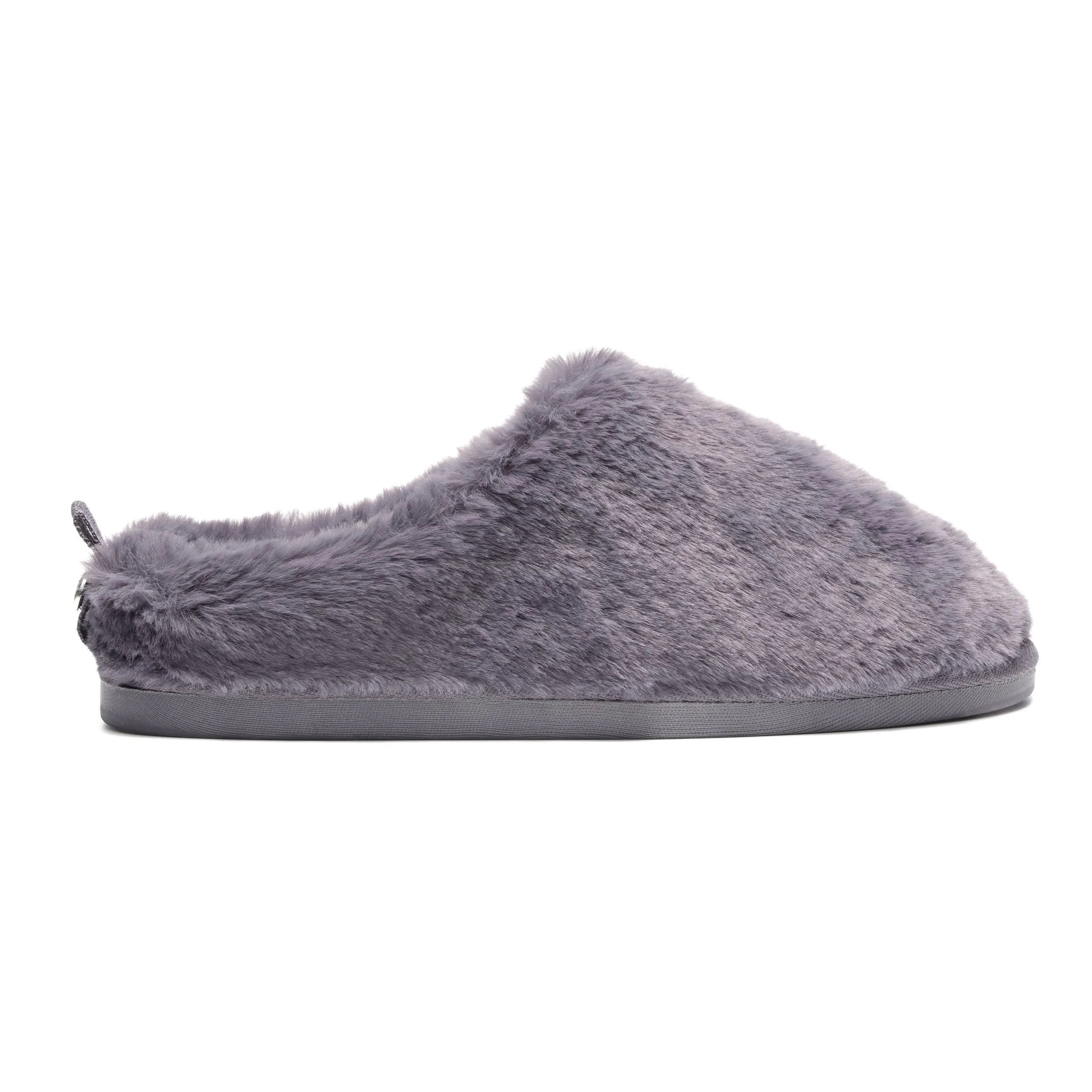 Ariana - 100% Recycled Faux Fur Mule Slipper - Ink