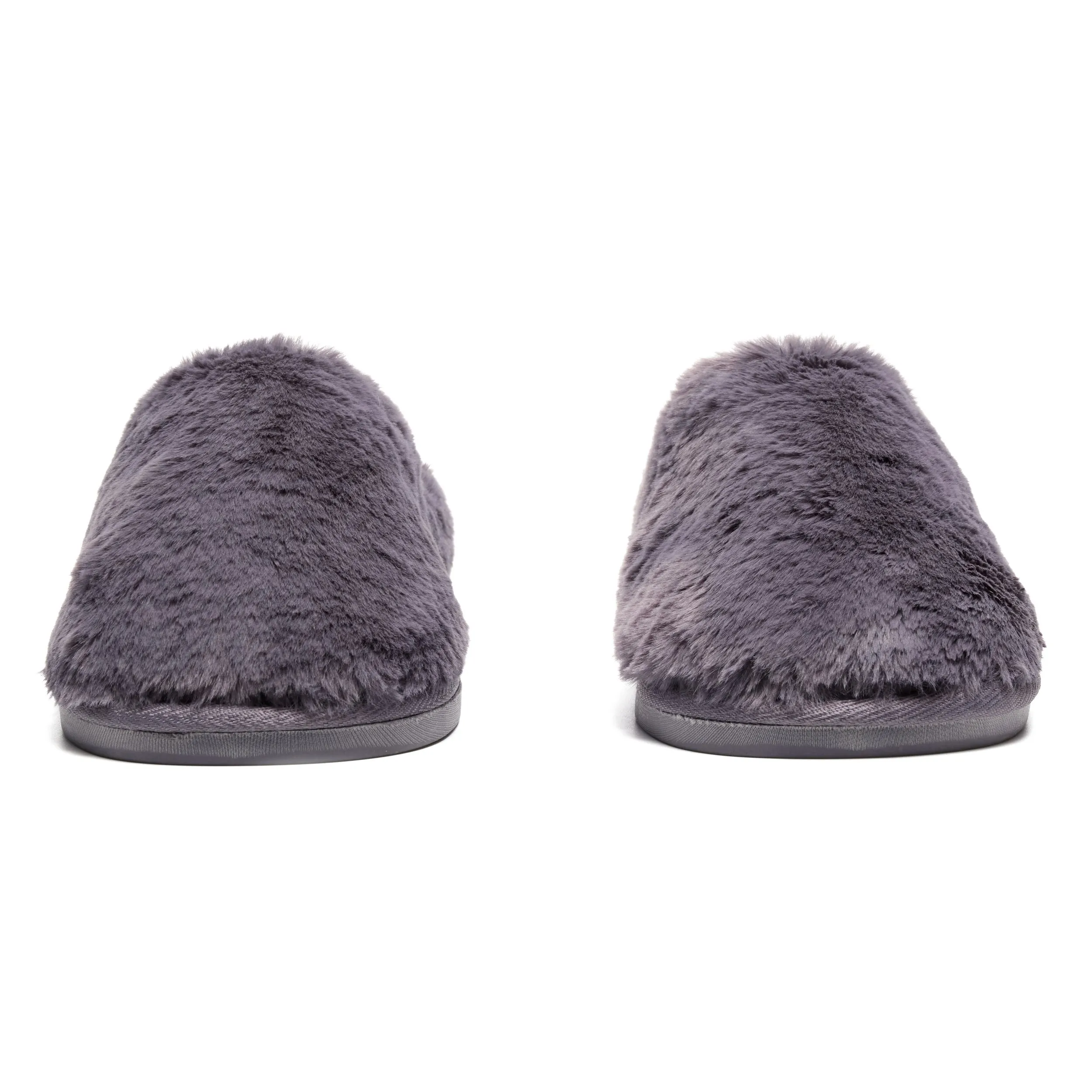 Ariana - 100% Recycled Faux Fur Mule Slipper - Ink