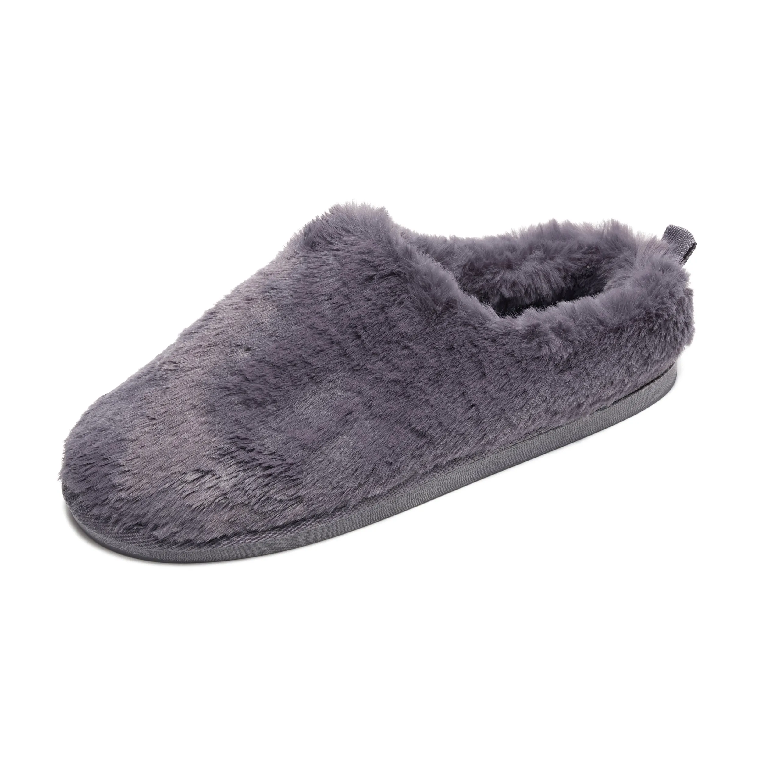 Ariana - 100% Recycled Faux Fur Mule Slipper - Ink