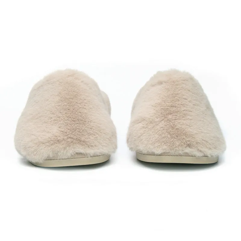 Ariana - Luxury Faux Fur Mule Slipper - Gingerbread