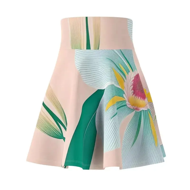 Blooming Blue Skater Skirt with Large Blue Flower