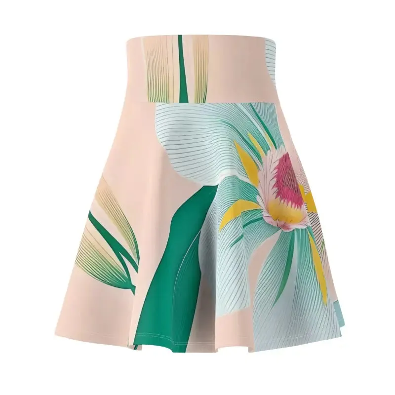 Blooming Blue Skater Skirt with Large Blue Flower
