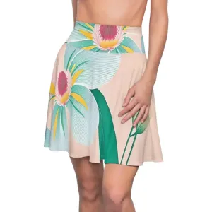 Blooming Blue Skater Skirt with Large Blue Flower