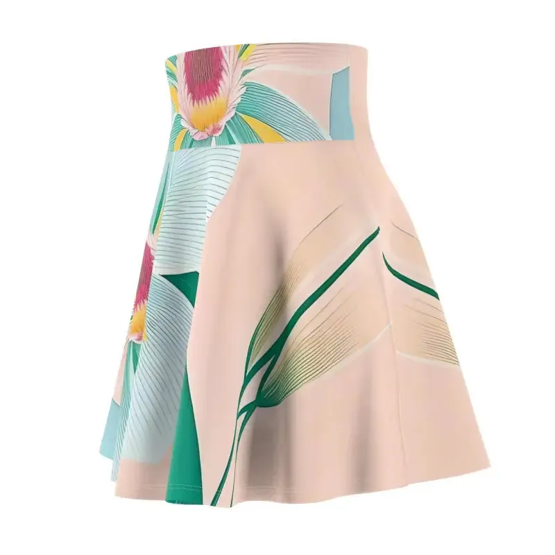 Blooming Blue Skater Skirt with Large Blue Flower