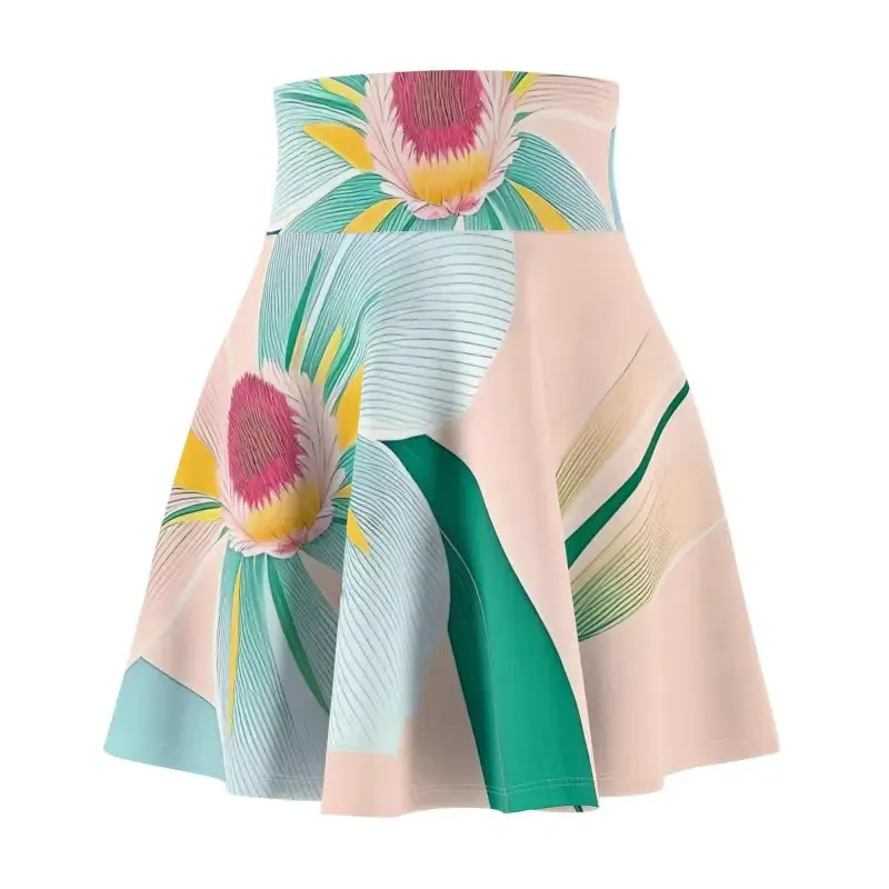 Blooming Blue Skater Skirt with Large Blue Flower