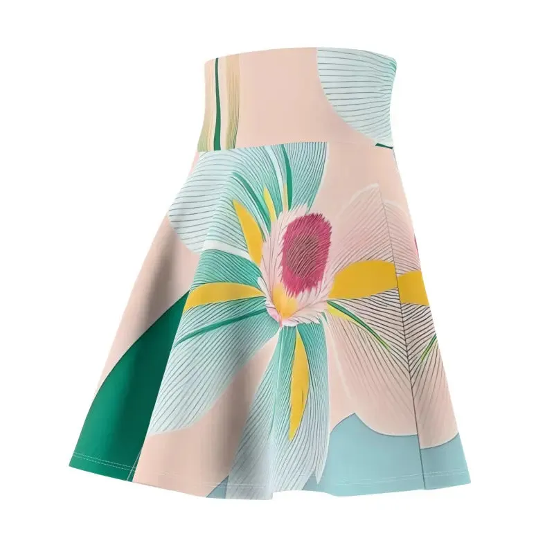 Blooming Blue Skater Skirt with Large Blue Flower
