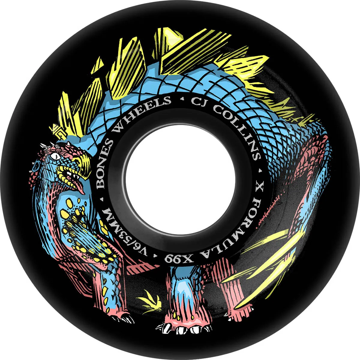 Bones - XF Collins Dino-Sortas 53MM 99A V6 Wide-Cut Skateboard Wheels