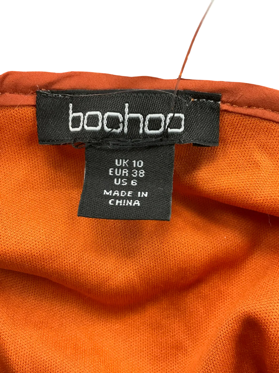 boohoo Orange Sequin Drape Strappy Cowl Mini Dress UK 10