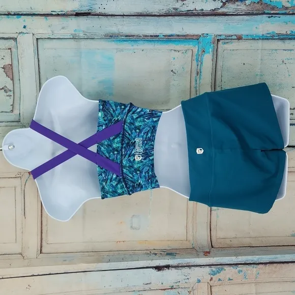 Born Primitive Teal Booty Shorts &amp;  Intensity WZA Sports Bra Set