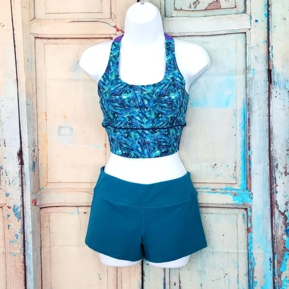 Born Primitive Teal Booty Shorts &amp;  Intensity WZA Sports Bra Set