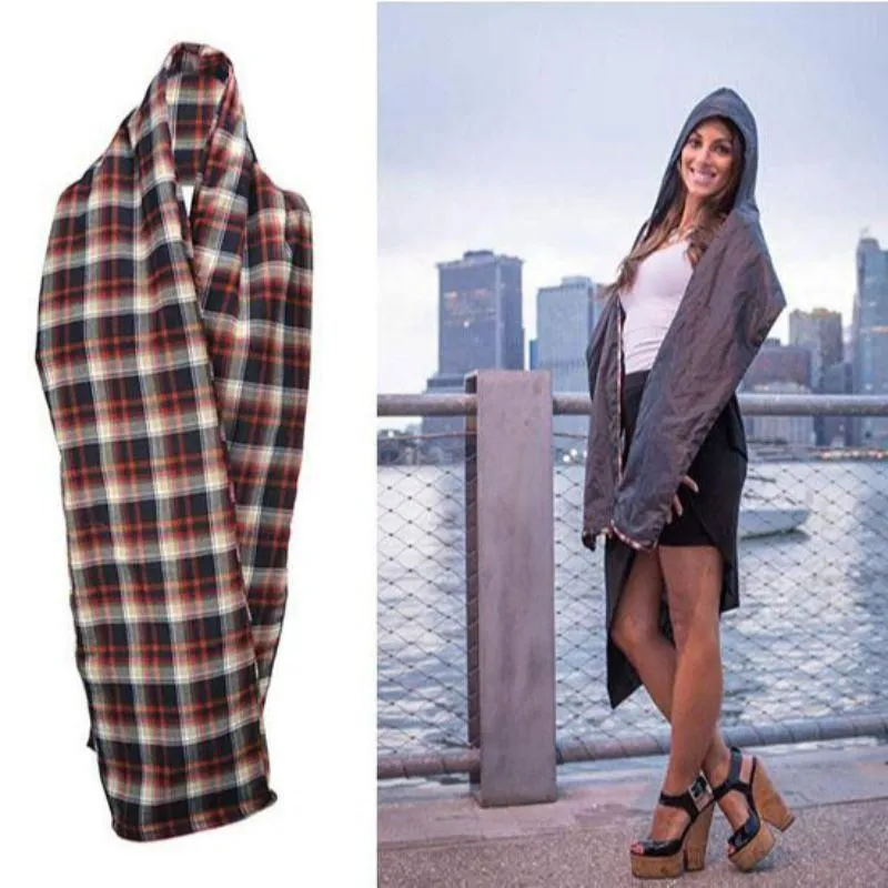 Brand new no box, The RainScarf-Reversible Scarf w/ Waterproof Hood & Pockets-Unisex! The first scarf that reverses to reveal a secret rain hood! Tan & Black! Retails $30 