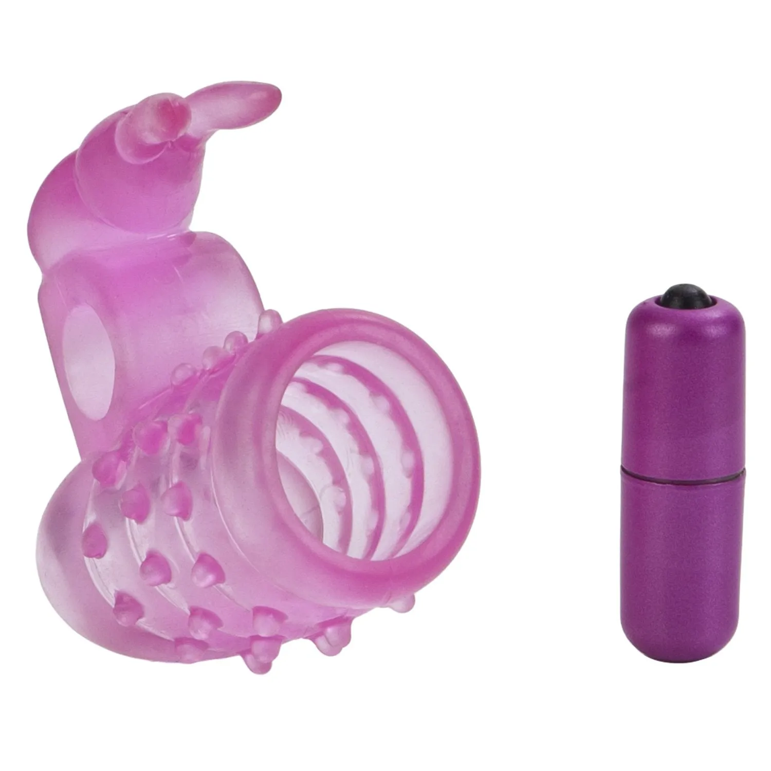CalExotics Basic Essentials Stretchy Vibrating Bunny Enhancer