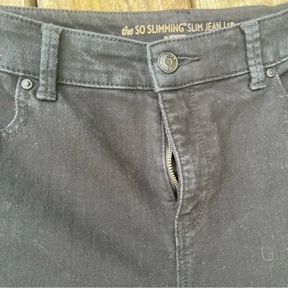CHICOS1 SO SLIMMING Slim BLACK STRETCHY  STRAIGHT LEG JEANS