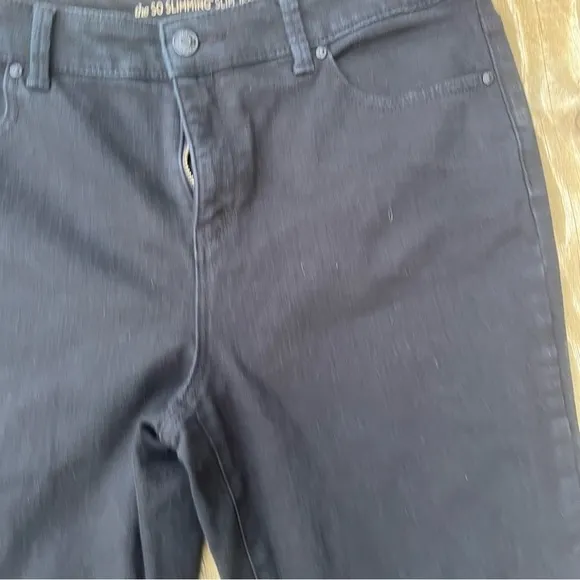 CHICOS1 SO SLIMMING Slim BLACK STRETCHY  STRAIGHT LEG JEANS