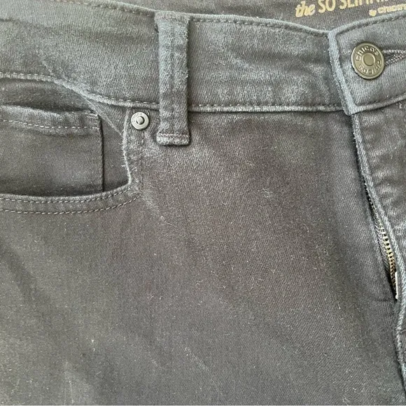 CHICOS1 SO SLIMMING Slim BLACK STRETCHY  STRAIGHT LEG JEANS