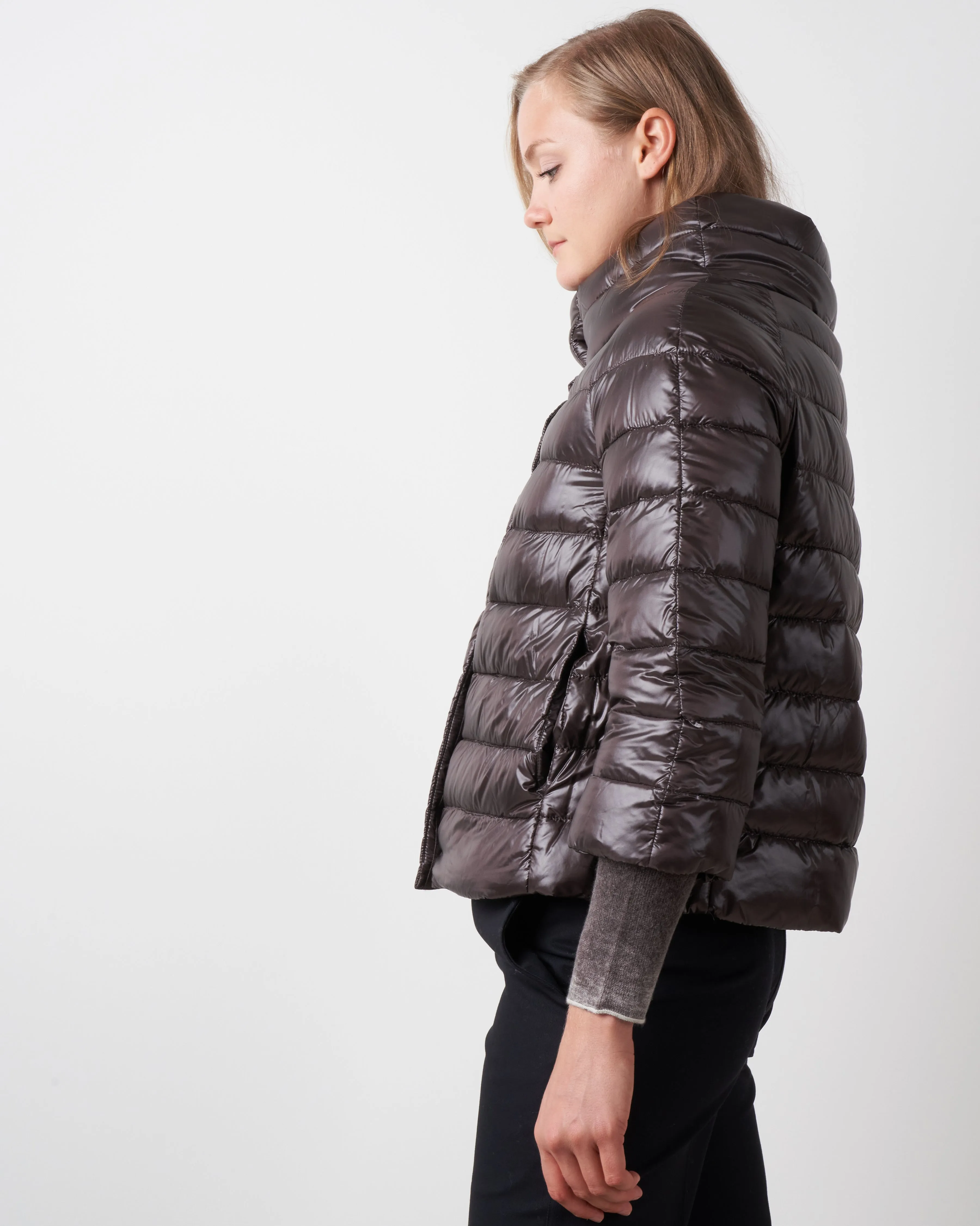 classic nylon 3/4 bolero - espresso