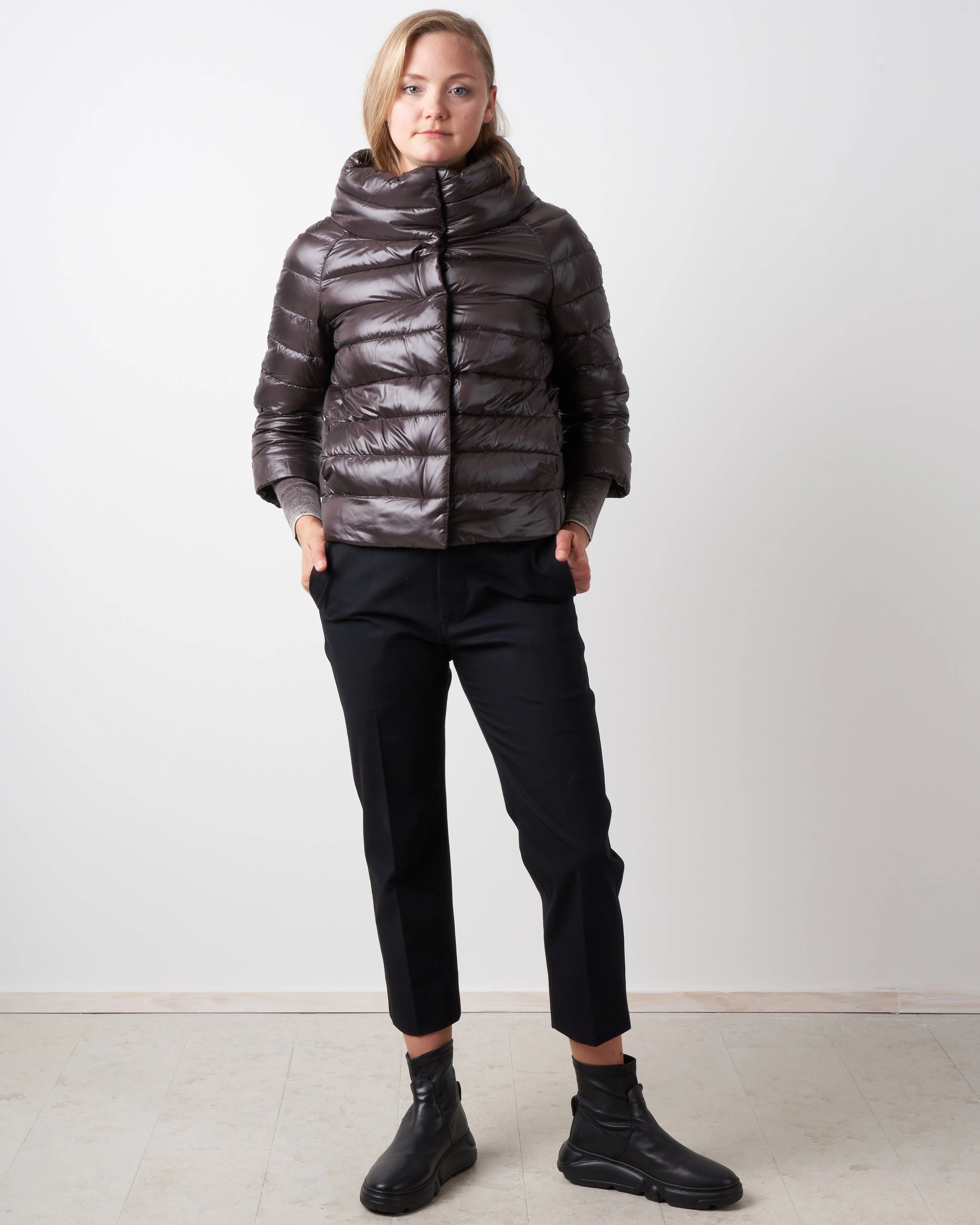 classic nylon 3/4 bolero - espresso