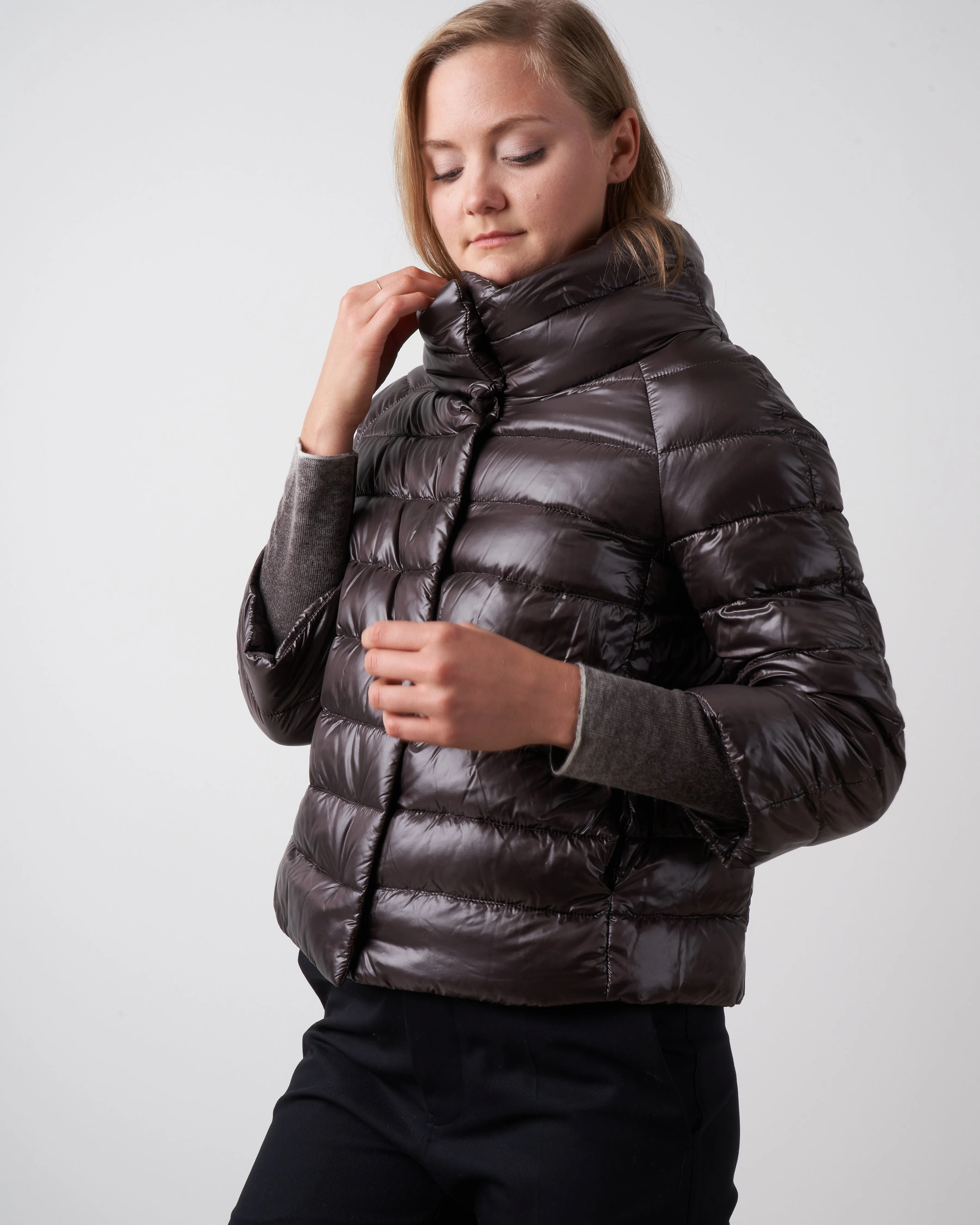 classic nylon 3/4 bolero - espresso