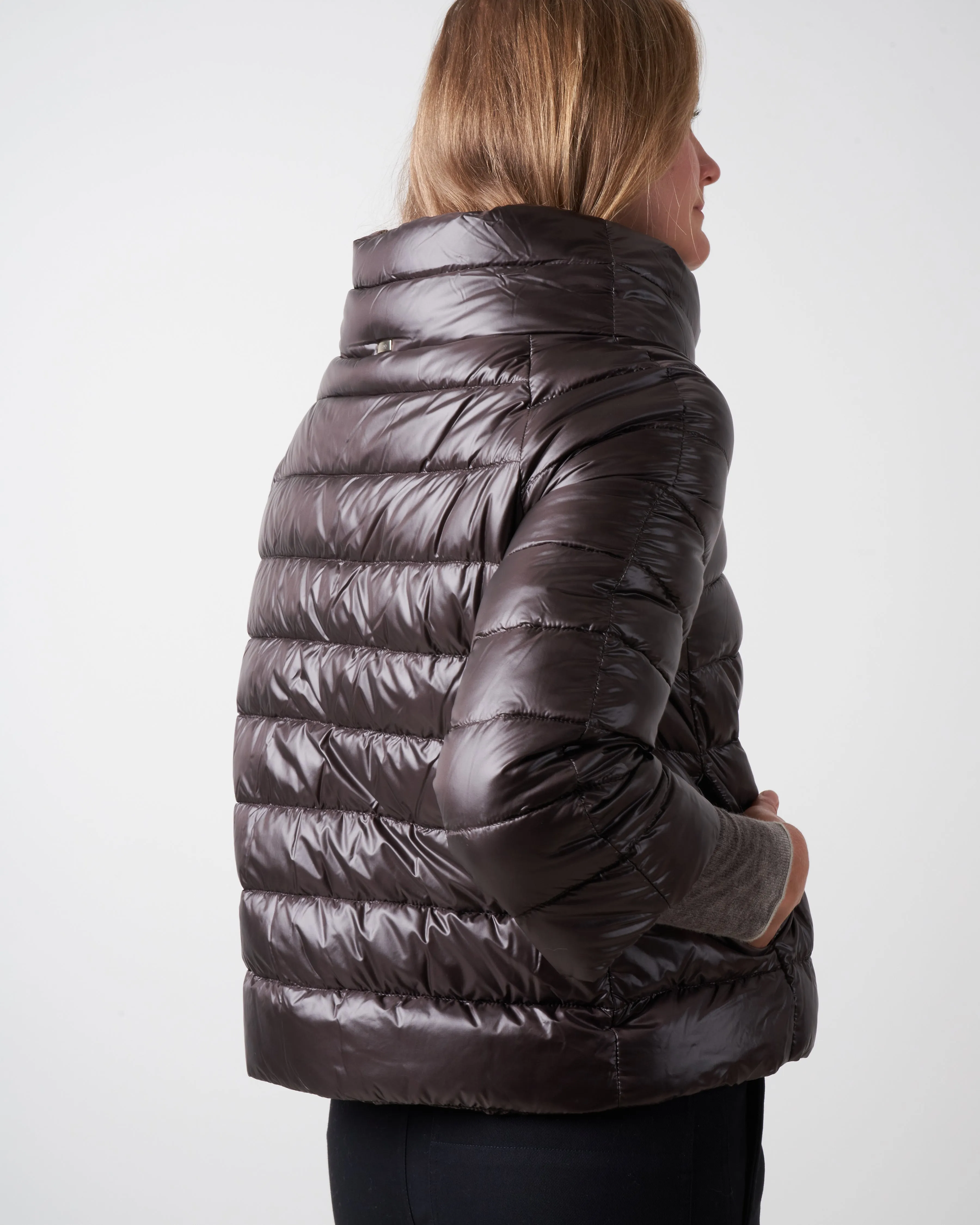 classic nylon 3/4 bolero - espresso