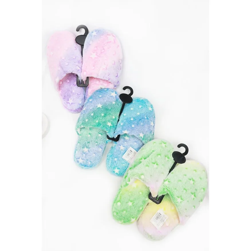 Comfy Tie Dye Star Print Slipper
