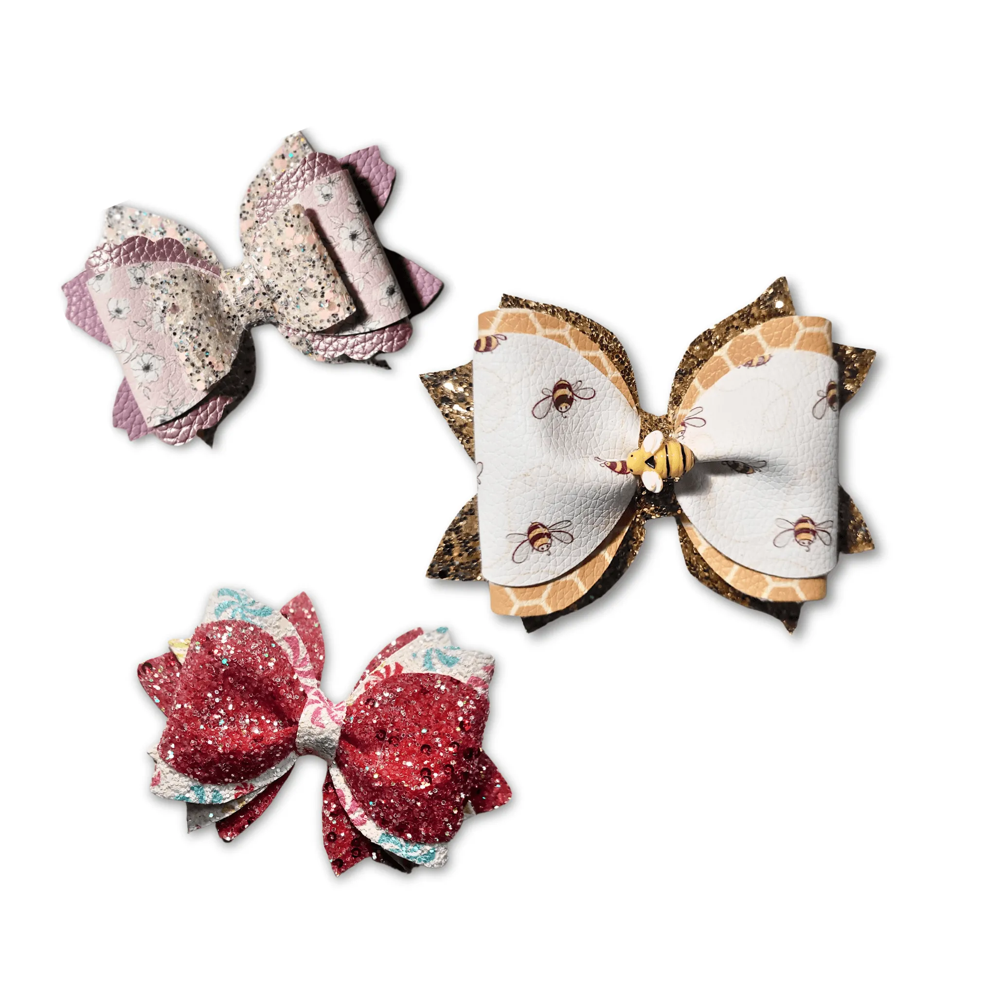 Confetti Glitter Pinch Hair Bow