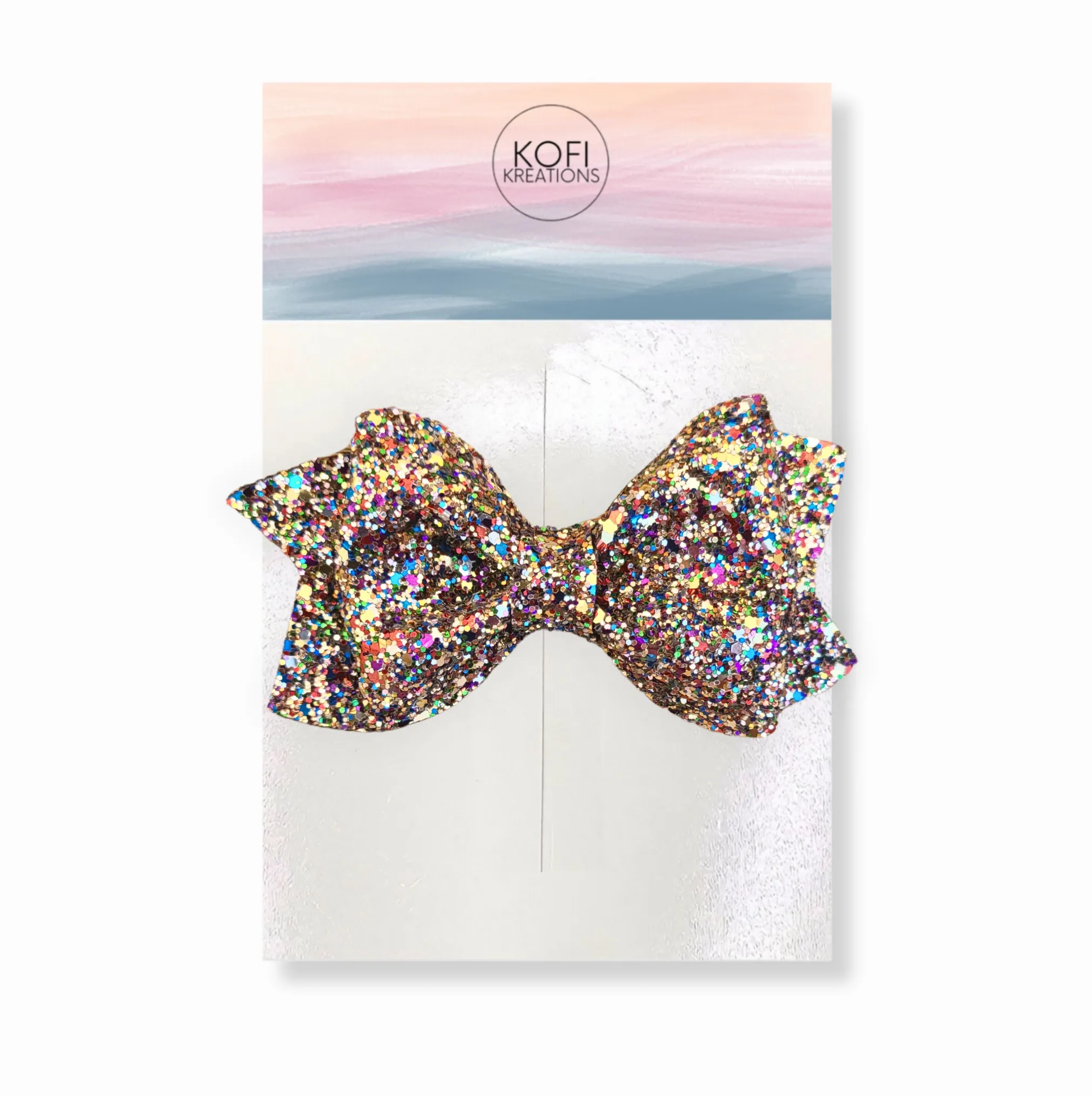Confetti Glitter Pinch Hair Bow