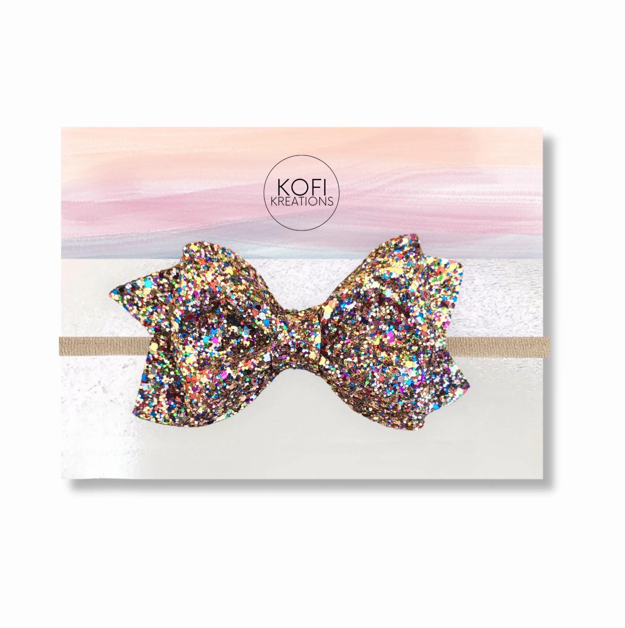 Confetti Glitter Pinch Hair Bow